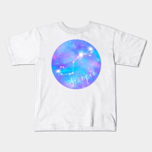 Scorpio zodiac sign test. Constellation on galaxy background Kids T-Shirt